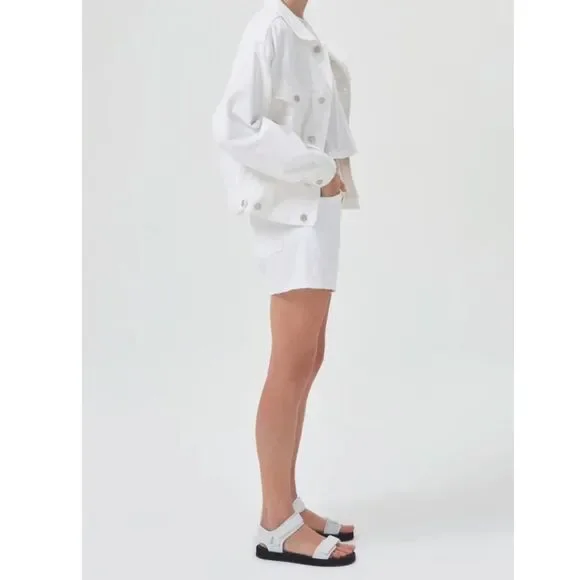 Agolde Parker Long White Denim Jean Shorts Size 31 (12) New! - Picture 4 of 15